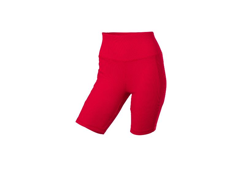 Short cycliste côtelé rouge taille haute