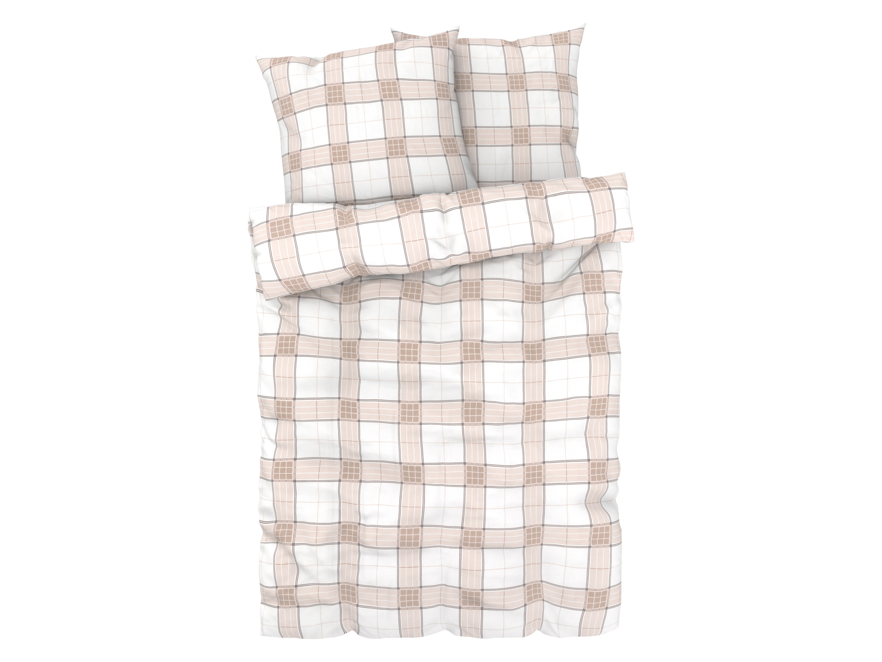 LIVARNO home Parure de lit en satin microfibre, 260 x 240 cm (carreaux)