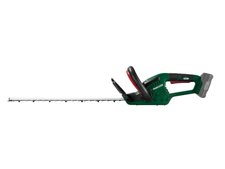 Taille-haie sans fil Parkside avec une longue lame et une batterie 20V.