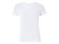 T-shirt blanc à manches courtes, côtelé.