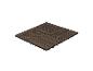 Dalles de terrasse en composite bois marron, disposées en motif carré.