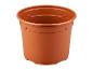 Pot de fleurs en plastique marron