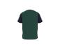 T-shirt à manches courtes vert foncé avec manches bleues, vue arrière.