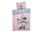 Parure de lit Minnie Mouse rose et bleu pâle, étoiles.