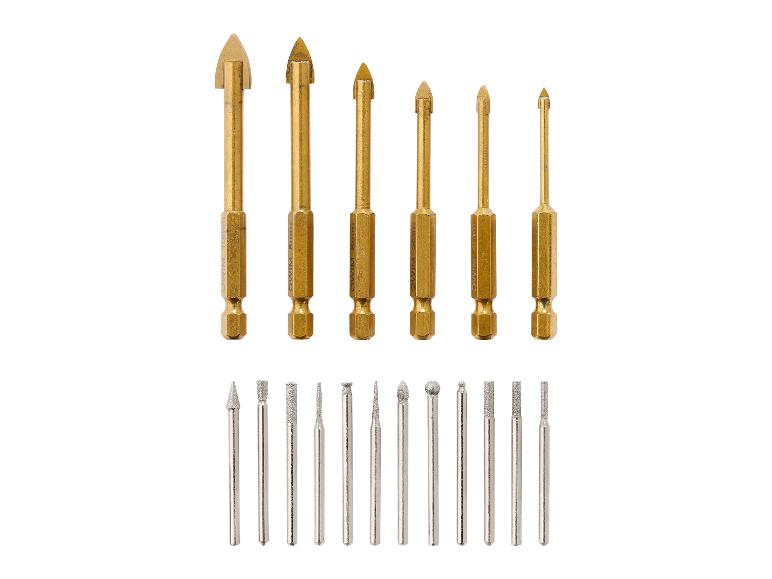 Un ensemble de 7 forets diamantés et 13 outils pour le travail de précision.