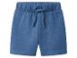 Shorts bleus pour enfants avec taille élastique et cordon de serrage.