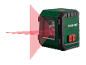 Niveau laser vert à lignes croisées projetant des lignes rouges horizontales et verticales