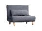 Fauteuil pliant gris avec coussin sur fond blanc