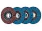 Disques abrasifs bleus et bruns pour ponçage.