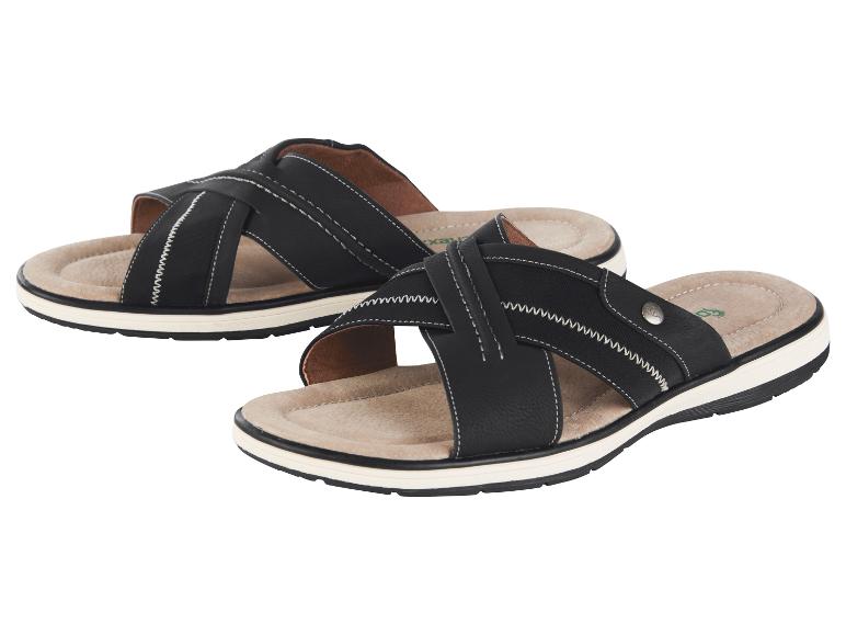 Sandales noires à bride croisée pour homme.