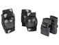 Un ensemble de protections noires pour les genoux, les coudes et les poignets.