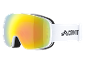 Masque de ski blanc avec verres miroir et sangle noire