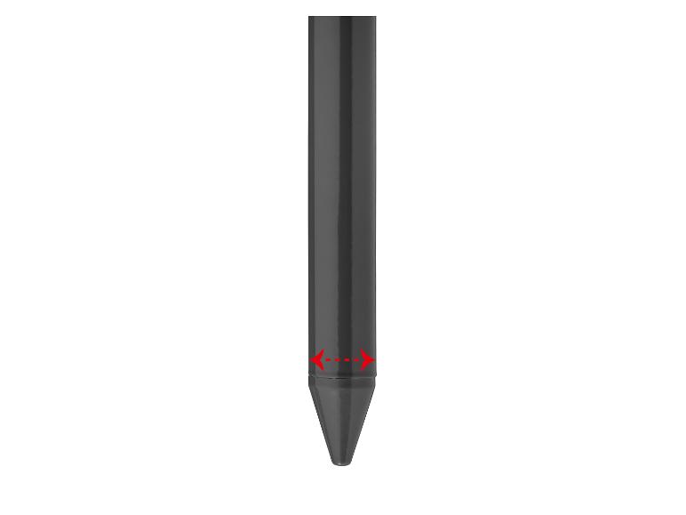 Gros plan sur une pointe de stylo noire.