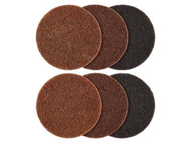 PARKSIDE® Set de disques à lamelles / disques de polissage / plateau de ponçage auto-agrippant avec papier abrasif / set de non-tissé abrasif / disque de nettoyage (disques abrasifs en non-tissé, 6 pièces)