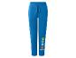 Pantalon de survêtement bleu pour enfants avec imprimés de personnages de dessins animés sur la jambe.