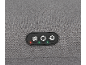 Panneau de commande d'un coussin de massage avec trois boutons et indicateurs LED.