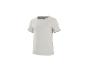 T-shirt blanc à manches courtes avec un cœur brodé sur la poitrine.