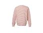 Pull rose en maille texturée, vue de dos.