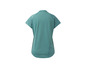 Un t-shirt de sport à manches courtes pour femme, de couleur turquoise.