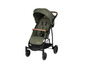 Une poussette verte de la marque Babycomfort.