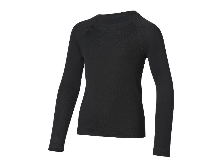 T-shirt noir à manches longues et col rond