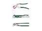 Trois outils Parkside : pince coupante, clé à tuyauter et pince multiprise.