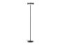 Lampadaire noir moderne avec base ronde et abat-jour cylindrique plat