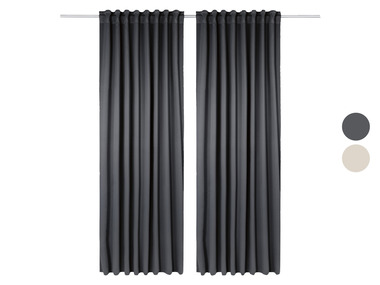 LIVARNO home Lot de 2 rideaux occultants, 135 x 254 cm