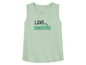 Un débardeur vert clair avec l'inscription 'Love sunshine'