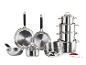 Set de 9 casseroles et poêles en acier inoxydable SILVERCREST®.