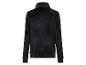 Un sweat-shirt en velours noir à manches longues.