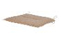 Coussin de chaise beige avec des cordons et une étiquette Livin'shop.