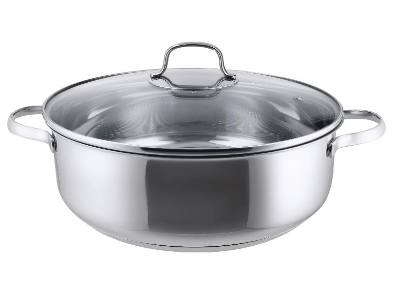 Casserole en acier inoxydable avec couvercle en verre
