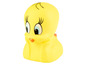Un canard en caoutchouc jaune avec de grands yeux.