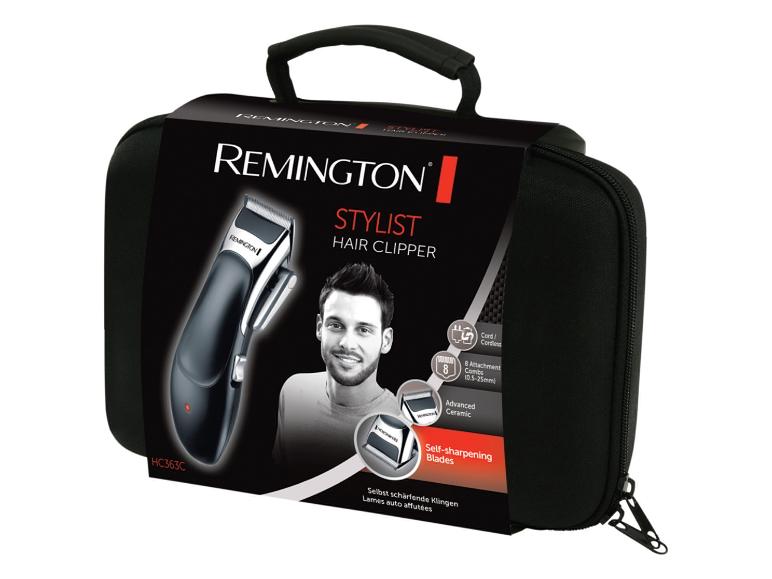Tondeuse à cheveux Remington Stylist dans une sacoche noire.