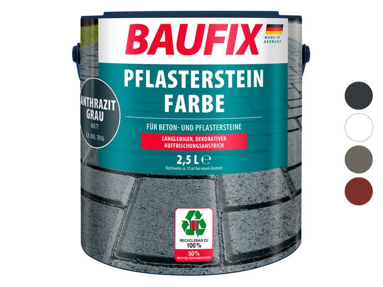 Peinture pour pavés Baufix en gris anthracite.