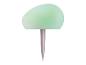 Lampe de jardin verte en forme d'œuf sur pique.