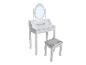 Coiffeuse blanche avec miroir et tabouret