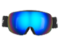 Masque de ski avec verres miroirs bleus et sangle noire, inscription 'S3 SPEQ GmbH'