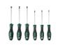 Ensemble de six tournevis PARKSIDE avec manches noirs et verts et embouts Torx assortis.