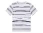 T-shirt rayé enfant, blanc et noir.
