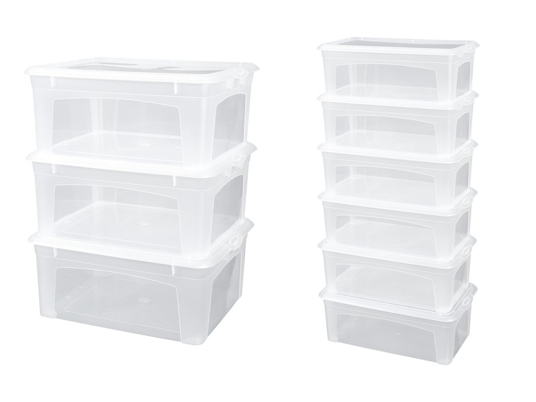 Aller en mode plein écran : LIVARNO home Lot de 3 ou 6 boîtes de rangement, avec couvercle - Image 1