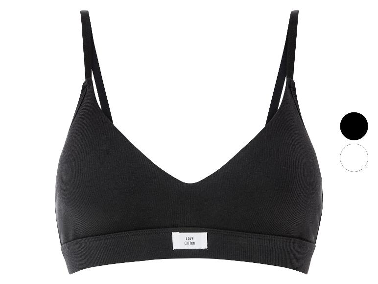 Un soutien-gorge noir de Love Cotton avec des bretelles larges.
