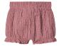Short rose pour enfant avec taille élastiquée et détails volantés