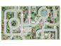 Tapis de jeu pour enfants avec carte de ville, routes, maisons et école.