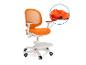 Chaise de bureau orange pour enfants avec dossier en maille et housse de siège amovible