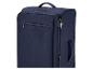Valise de voyage bleue avec fermetures éclair et cadenas à combinaison