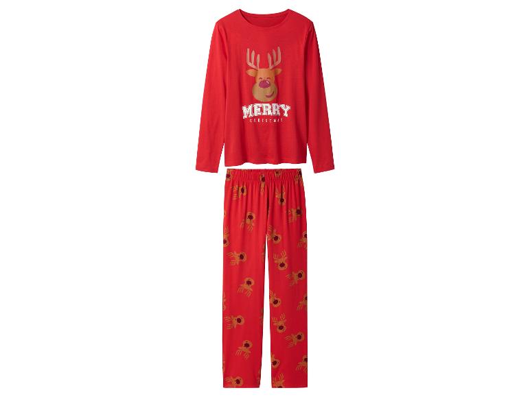 Pyjama de Noël rouge avec imprimé renne et texte 'Merry Christmas'.