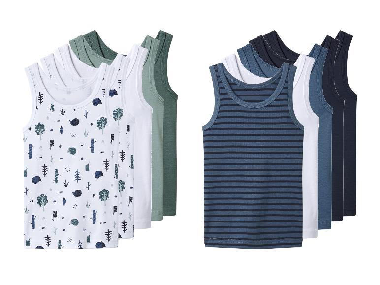 Ensemble de débardeurs pour enfants avec imprimés animaux et rayures, en couleurs assorties.
