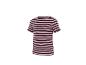 T-shirt à manches courtes rayé rose et marron avec un cœur brodé.